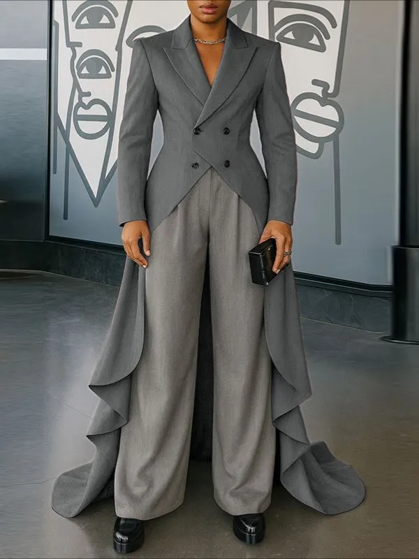 Men's Ruffled Hem Casual Long Sleeve Blazer SKUL32802 sold by Incerunmen product image thumbnail 3