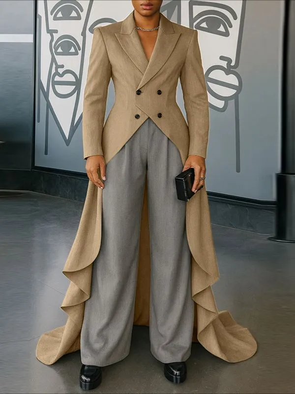 Men's Ruffled Hem Casual Long Sleeve Blazer SKUL32802 sold by Incerunmen product image thumbnail 2