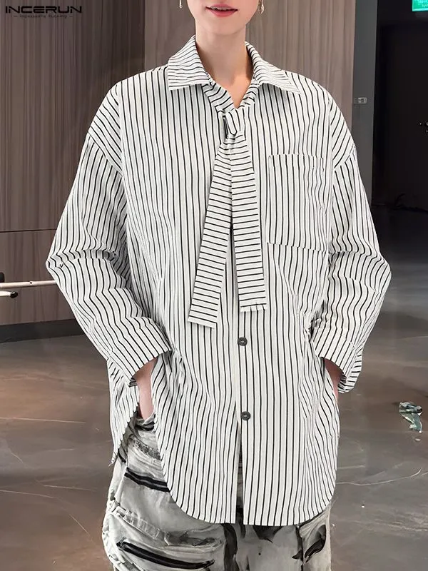 Men's Striped Tie Casual Long Sleeve Shirt SKUL30586 sold by Incerunmen