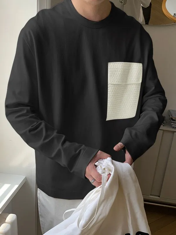 Men's Contrast Pocket Casual Long Sleeve T-Shirt SKUL32973 sold by Incerunmen product image thumbnail 3