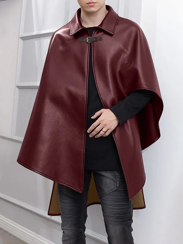 Men's Faux Leather Casual Cloak SKUL30450 sold by Incerunmen product image thumbnail 2