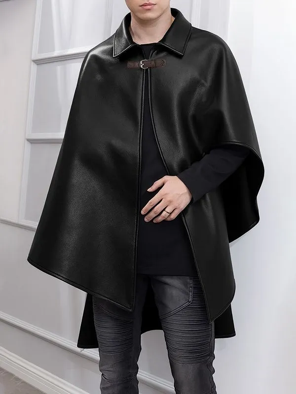 Men's Faux Leather Casual Cloak SKUL30450 sold by Incerunmen