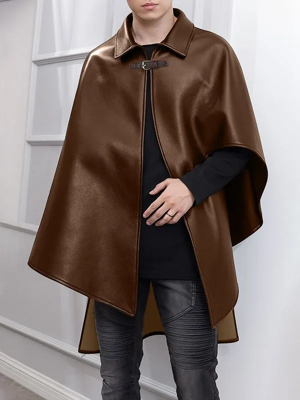 Men's Faux Leather Casual Cloak SKUL30450 sold by Incerunmen product image thumbnail 3