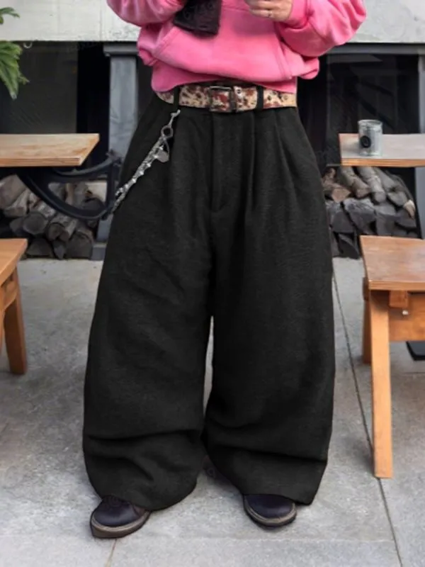 Men's Solid Color Textured Loose Casual Pant SKUL30579 sold by Incerunmen