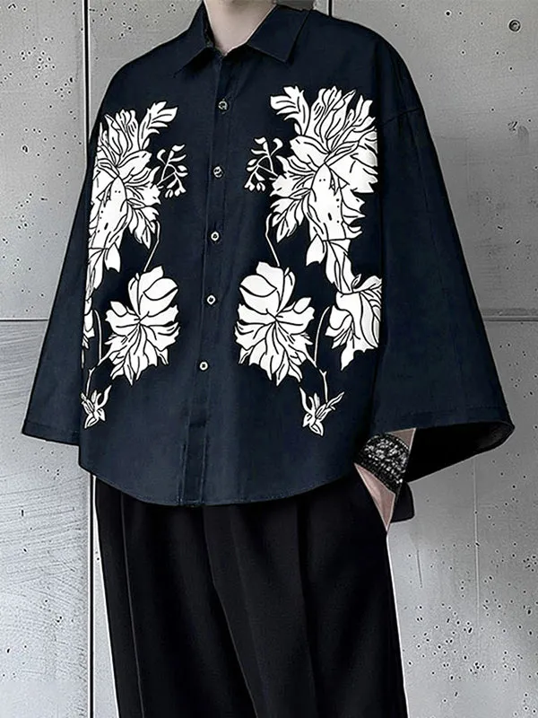 Men's Floral Print Loose Casual Shirt SKUL26091 sold by Incerunmen