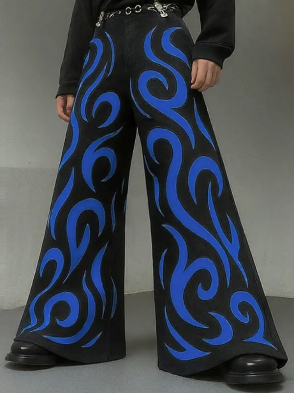 Men's Contrast Print Wide Leg Casual Pant SKUL27310 sold by Incerunmen product image thumbnail 3