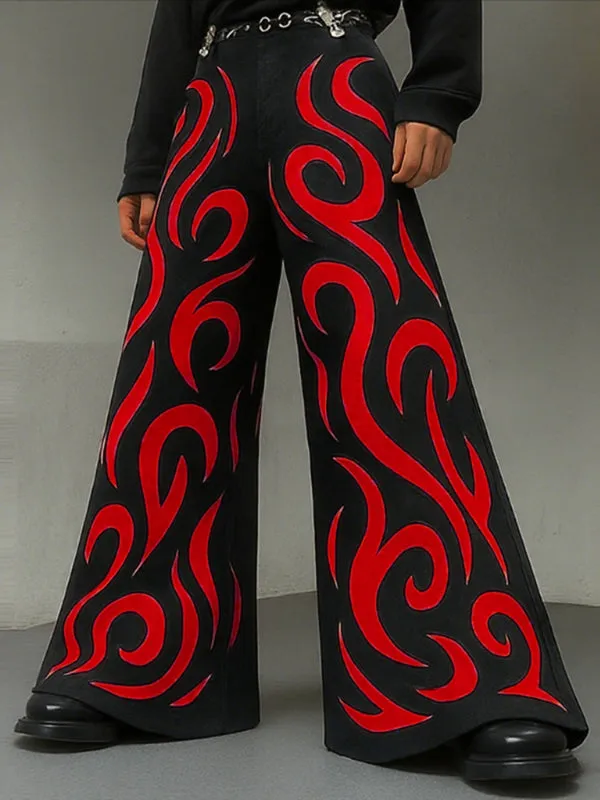 Men's Contrast Print Wide Leg Casual Pant SKUL27310 sold by Incerunmen
