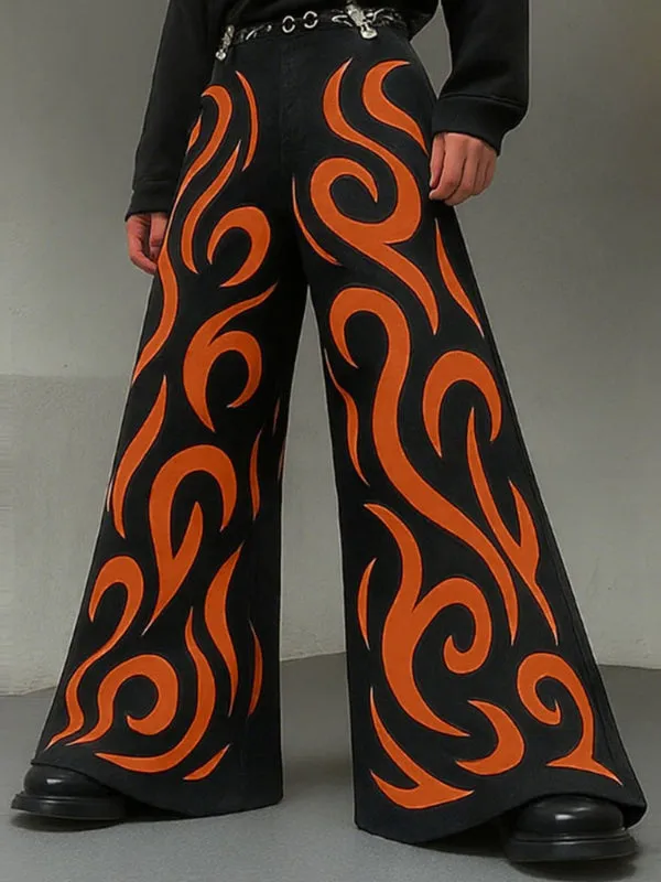 Men's Contrast Print Wide Leg Casual Pant SKUL27310 sold by Incerunmen product image thumbnail 2