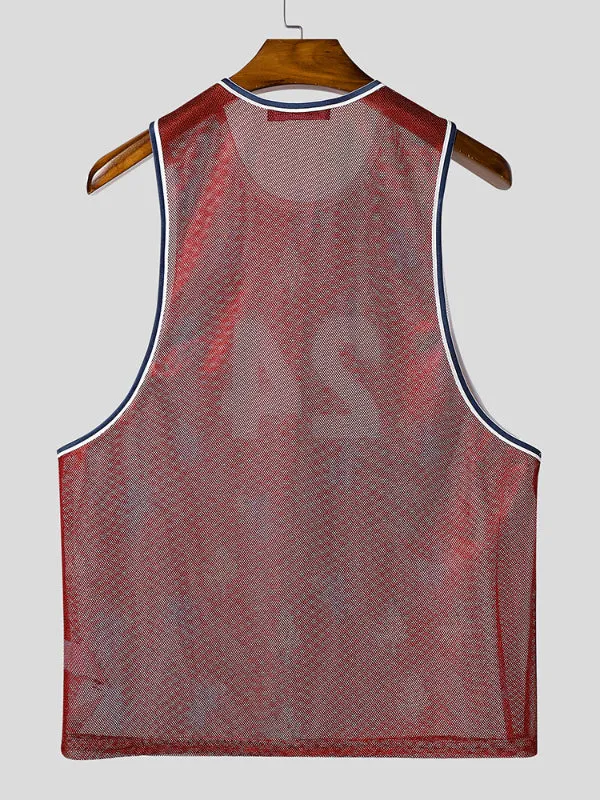 Men's Number Print Sheer Mesh Tank SKUL15093 sold by Incerunmen product image thumbnail 5