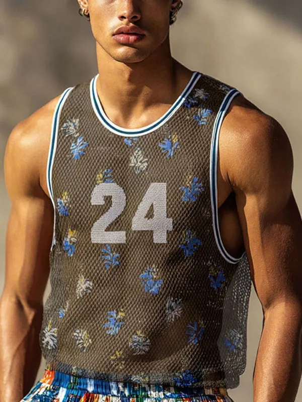 Men's Number Print Sheer Mesh Tank SKUL15093 sold by Incerunmen product image thumbnail 2