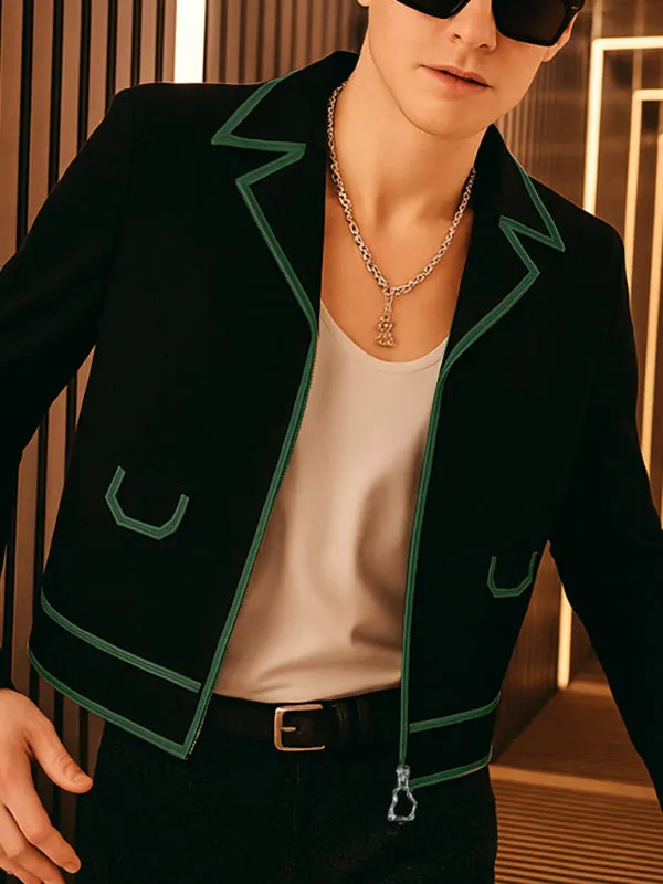 Men's Contrast Edge Casual Long Sleeve Jacket SKUL26089 sold by Incerunmen product image thumbnail 3