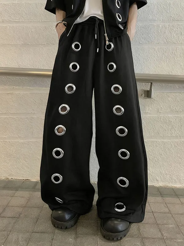 Men's Solid Color Eyelet Casual Pant SKUL22310 sold by Incerunmen