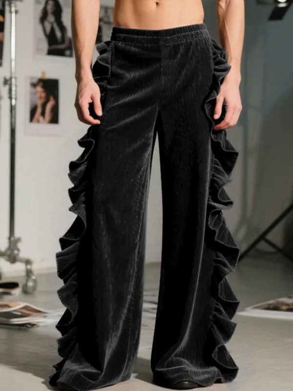 Men's Ruffled Patchwork Casual Pant SKUL29718 sold by Incerunmen