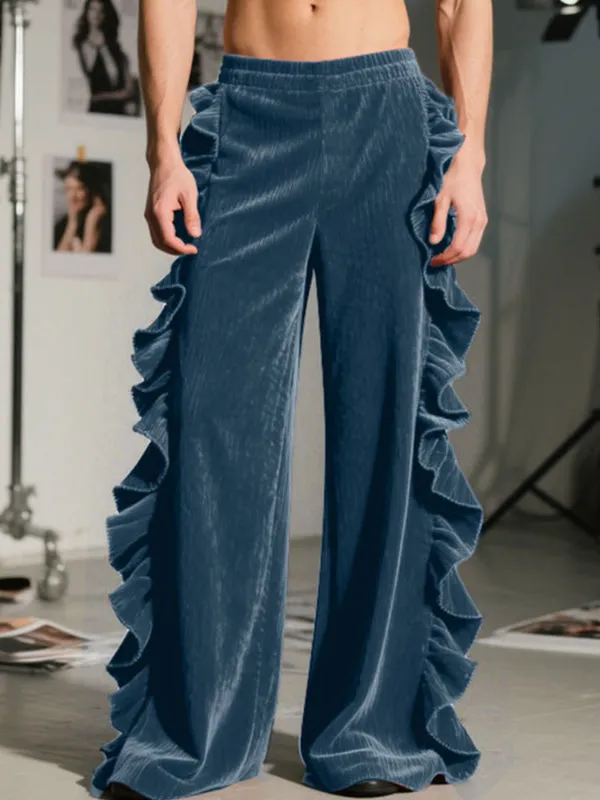 Men's Ruffled Patchwork Casual Pant SKUL29718 sold by Incerunmen product image thumbnail 3