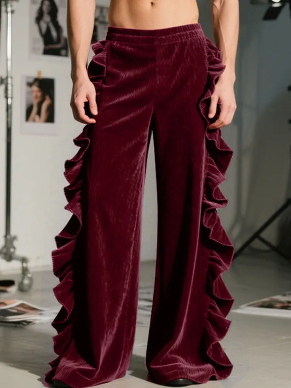 Men's Ruffled Patchwork Casual Pant SKUL29718 sold by Incerunmen product image thumbnail 2