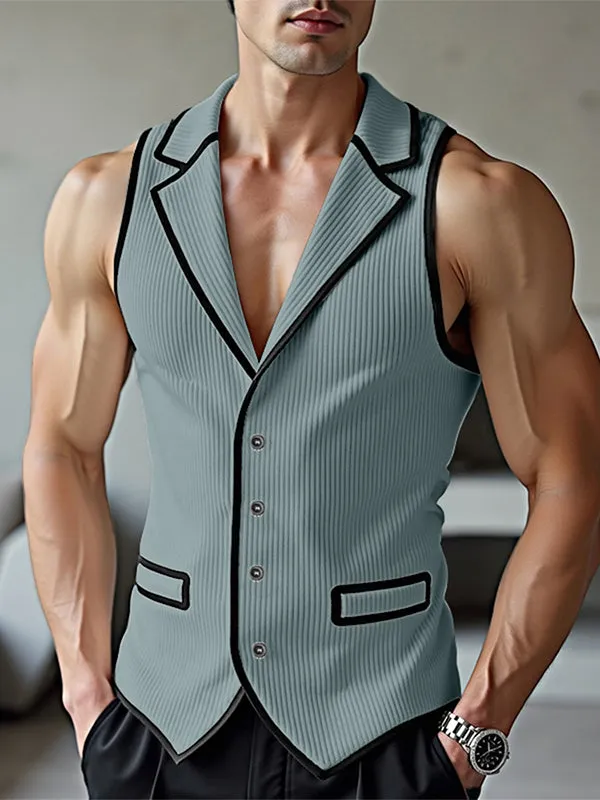 Men's Bold Striped Contrast Casual Waistcoat SKUL31255 sold by Incerunmen product image thumbnail 3