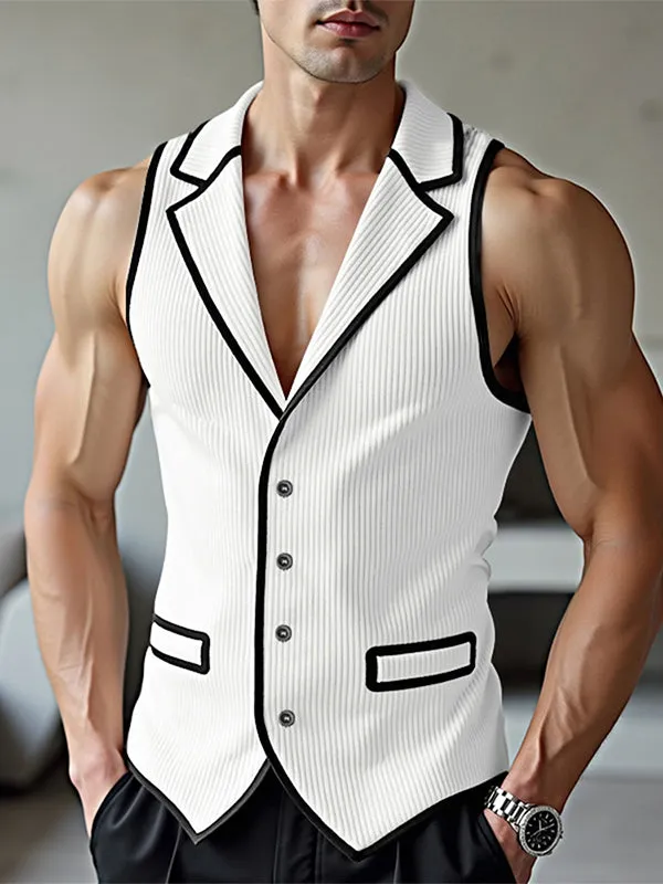 Men's Bold Striped Contrast Casual Waistcoat SKUL31255 sold by Incerunmen product image thumbnail 2