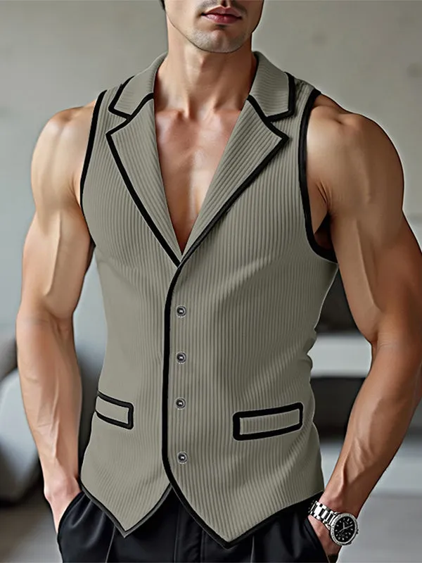 Men's Bold Striped Contrast Casual Waistcoat SKUL31255 sold by Incerunmen product image thumbnail 4