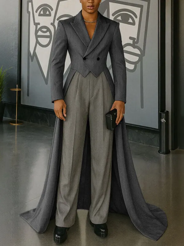 Men's Solid Color Long Hem Casual Long Sleeve Blazer SKUL31841 sold by Incerunmen product image thumbnail 2