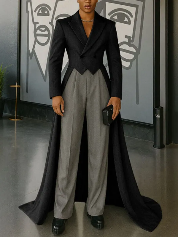 Men's Solid Color Long Hem Casual Long Sleeve Blazer SKUL31841 sold by Incerunmen