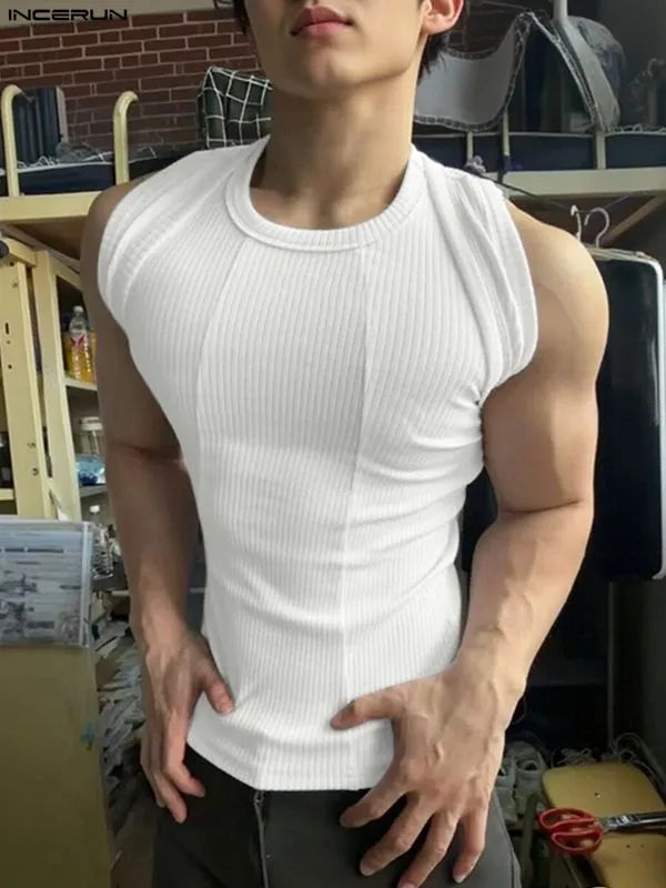 Men's Solid Color Textured Casual Tank SKUL30568 sold by Incerunmen product image thumbnail 3