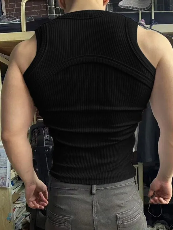 Men's Solid Color Textured Casual Tank SKUL30568 sold by Incerunmen product image thumbnail 2