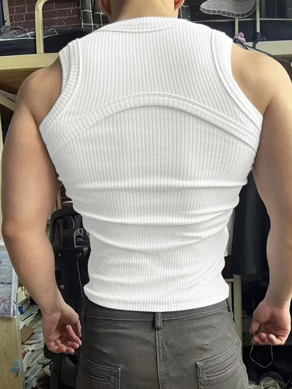 Men's Solid Color Textured Casual Tank SKUL30568 sold by Incerunmen product image thumbnail 4