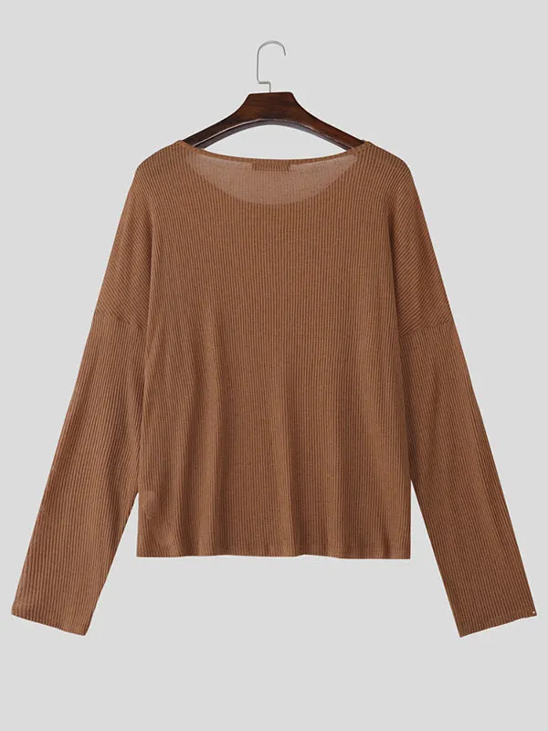 Men's Solid Color Textured Long Sleeve T-Shirt SKUL30550 sold by Incerunmen product image thumbnail 5