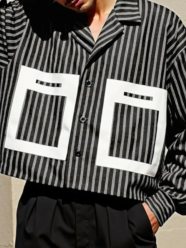 Men's Striped Colorblock Long Sleeve Shirt SKUL28331 sold by Incerunmen product image thumbnail 3
