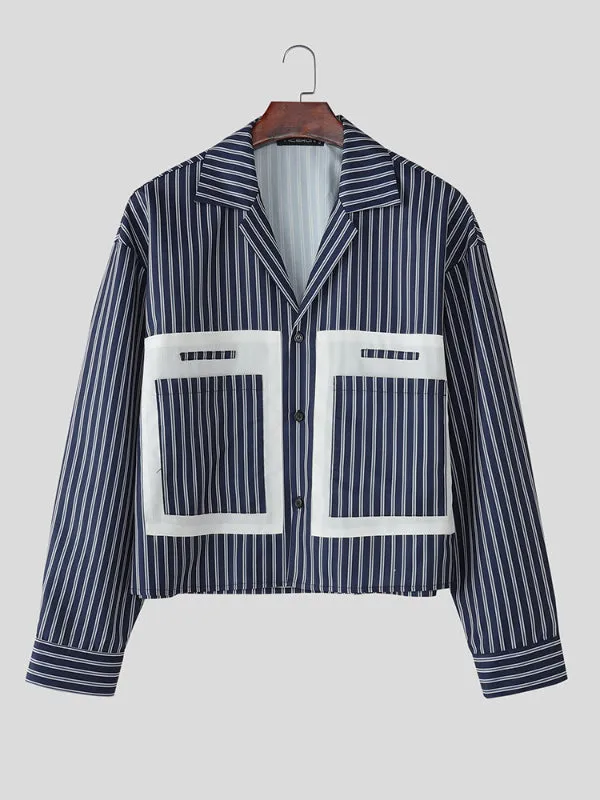 Men's Striped Colorblock Long Sleeve Shirt SKUL28331 sold by Incerunmen product image thumbnail 4