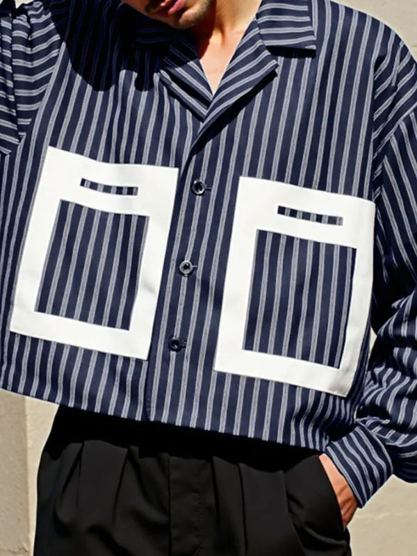 Men's Striped Colorblock Long Sleeve Shirt SKUL28331 sold by Incerunmen