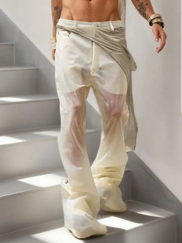Men's Sheer Mesh Patchwork Casual Pant SKUL27435 sold by Incerunmen