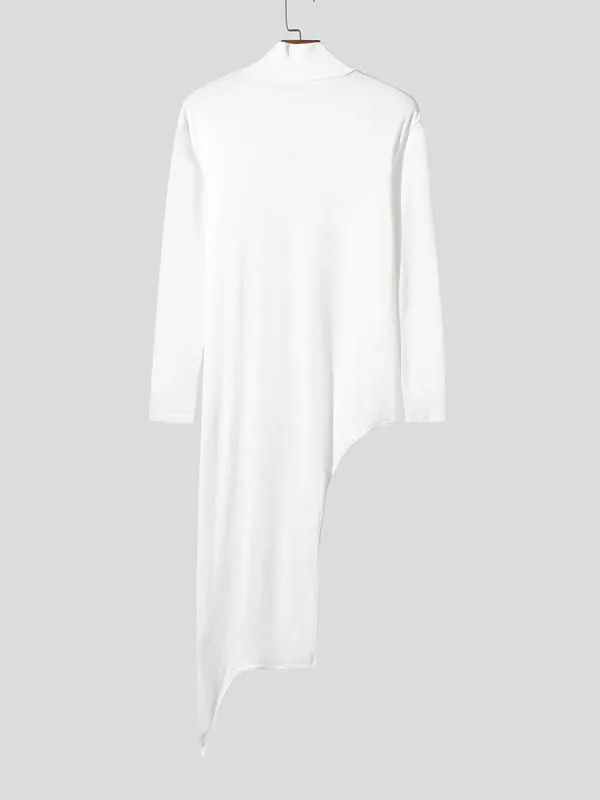 Men's One Side Long Hem Sheer Mesh Long Sleeve T-Shirt SKUL26092 sold by Incerunmen product image thumbnail 5