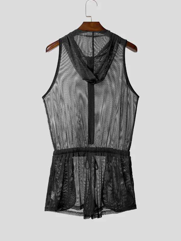 Men's Solid Sheer Mesh Bodysuit SKUL19021 sold by Incerunmen product image thumbnail 2