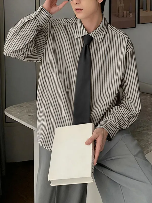 Men's Stripe Tie Long Sleeve Shirt SKUL30528 sold by Incerunmen product image thumbnail 3