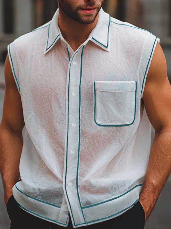 Men's Outline Sheer Sleeveless Shirt SKUL17954 sold by Incerunmen product image thumbnail 3
