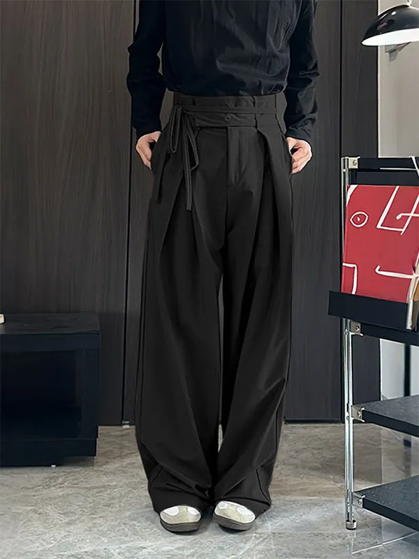 Men's Solid Tie Strap Casual Pant SKUL29609 sold by Incerunmen