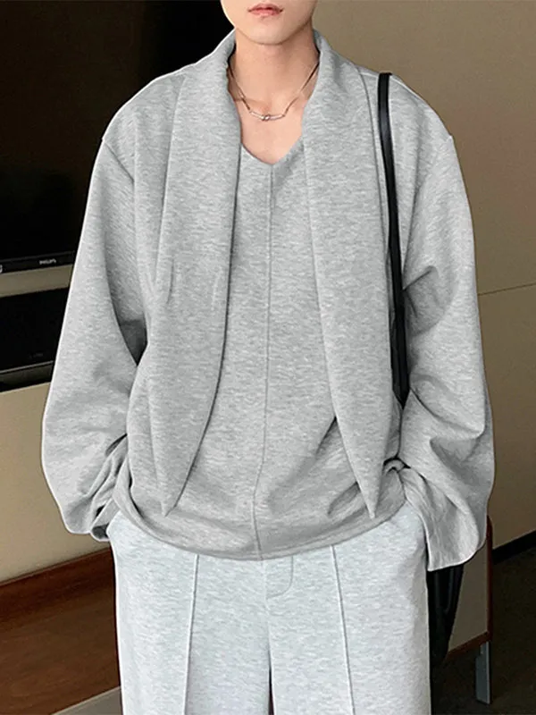 Men's Solid Scarf Neck Long Sleeve Hoodie SKUL26084 sold by Incerunmen product image thumbnail 5