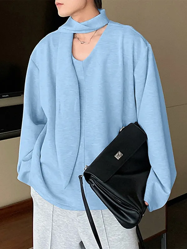 Men's Solid Scarf Neck Long Sleeve Hoodie SKUL26084 sold by Incerunmen product image thumbnail 2