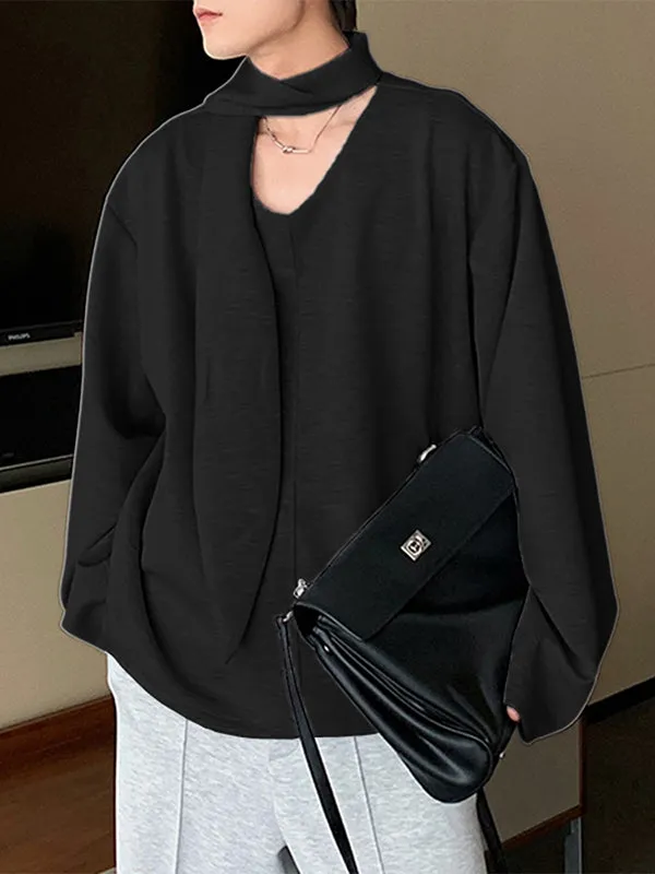 Men's Solid Scarf Neck Long Sleeve Hoodie SKUL26084 sold by Incerunmen product image thumbnail 4