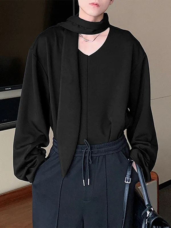 Men's Solid Scarf Neck Long Sleeve Hoodie SKUL26084 sold by Incerunmen product image thumbnail 3