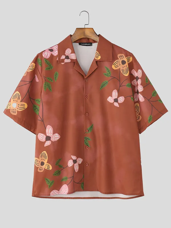 Men's Floral Print Short Sleeve Shirt SKUL17944 sold by Incerunmen product image thumbnail 4