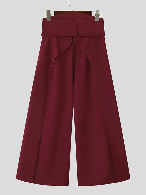 Men's Solid Layered Hem Casual High Waist Pant SKUL26071 sold by Incerunmen product image thumbnail 5