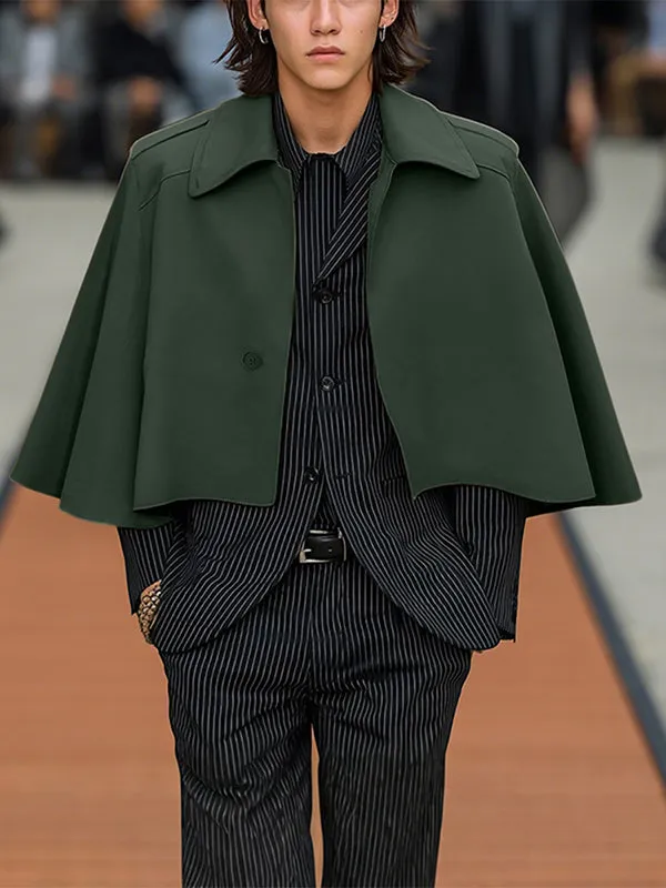 Men's Solid Cropped Casual Cloak SKUL29722 sold by Incerunmen