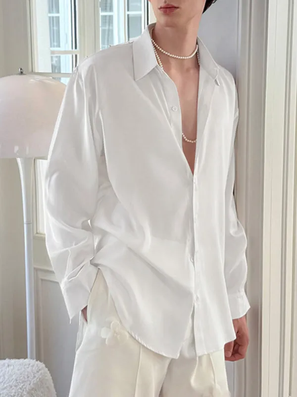 Men's Back Sheer Mesh Patchwork Long Sleeve Shirt SKUL27369 sold by Incerunmen