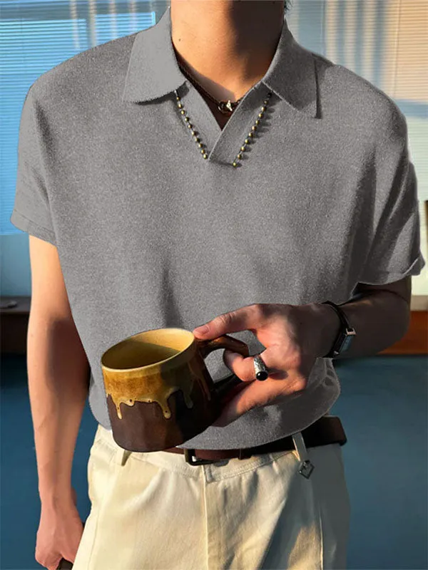 Men's Solid Color Casual Lapel Short Sleeve Shirt SKUL23750 sold by Incerunmen product image thumbnail 3