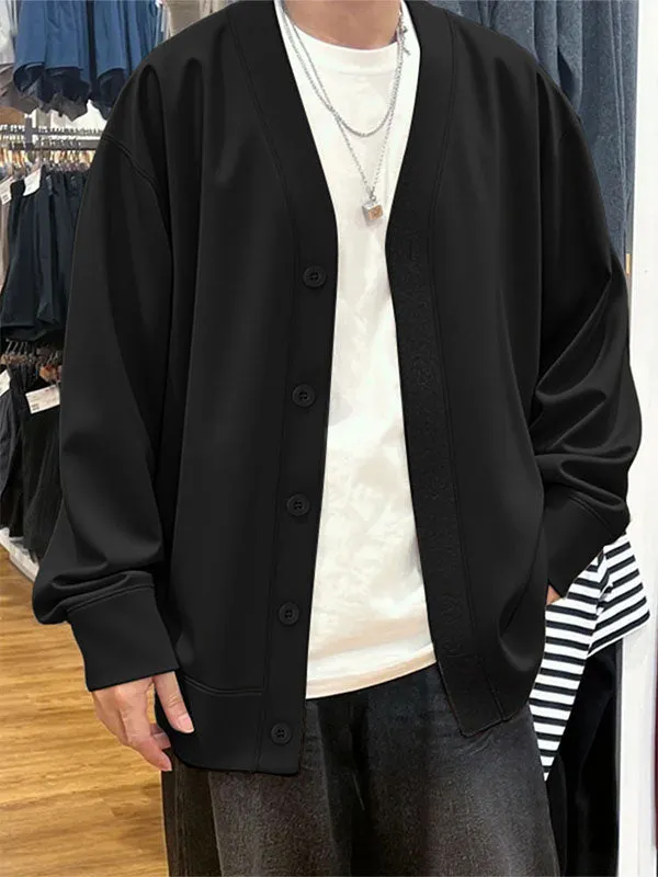 Men's Solid Color Button Long Sleeve Cardigan SKUL24197 sold by Incerunmen