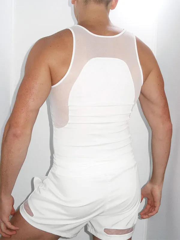 Men's Sheer Mesh Patchwork Two Pieces Outfit SKUL22474 sold by Incerunmen product image thumbnail 4