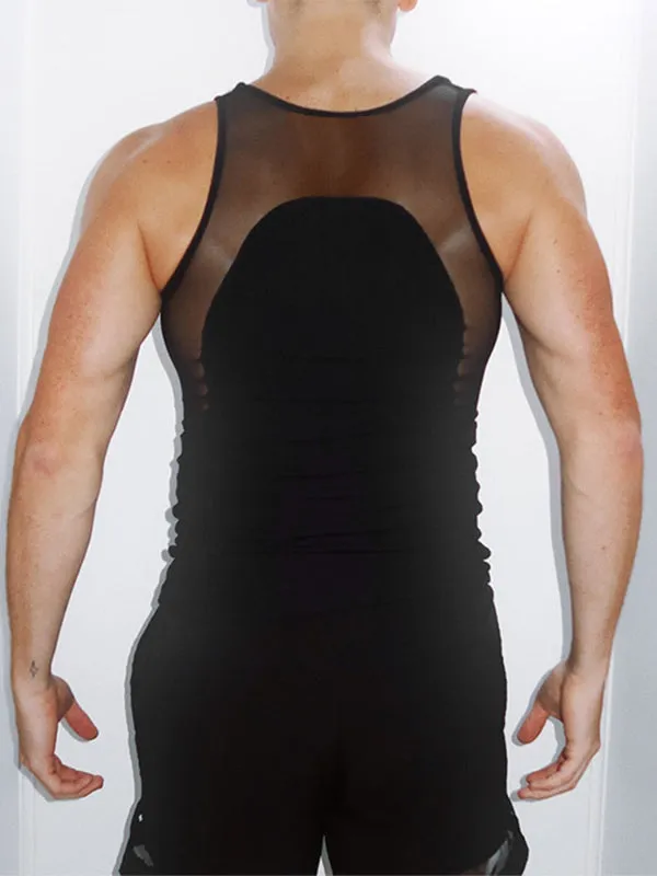 Men's Sheer Mesh Patchwork Two Pieces Outfit SKUL22474 sold by Incerunmen product image thumbnail 2