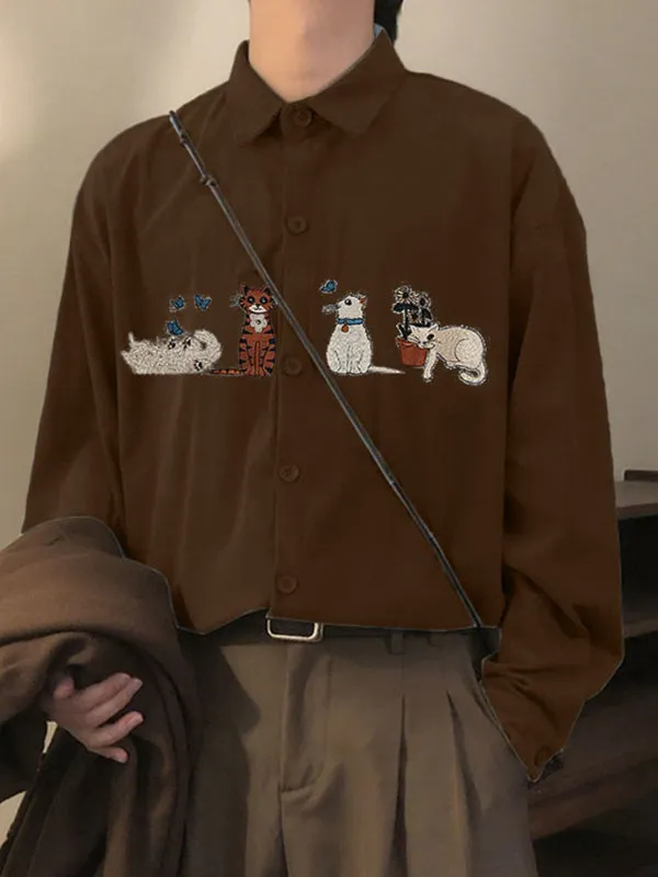 Men's Animal Embroidered Textured Long Sleeve Shirt SKUL28169 sold by Incerunmen product image thumbnail 2